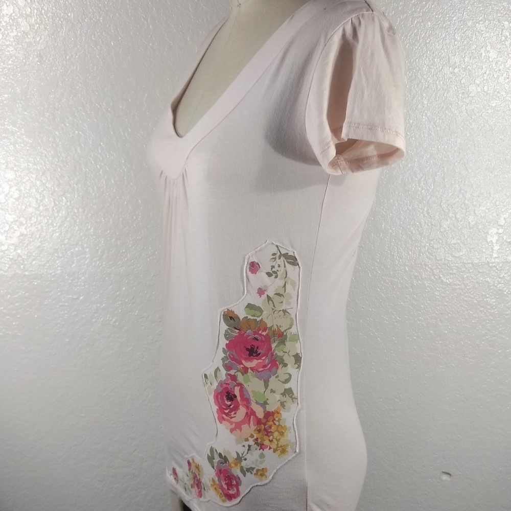 4 Love & Liberty by Johnny Was Lace Wings Patchwork Cotton Tee Shirt S NWT - Picture 3 of 3